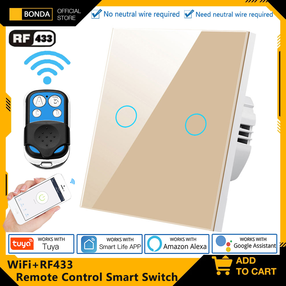 Smart Relay Tuya - Tuya EU WiFi+RF433 Smart Remote control