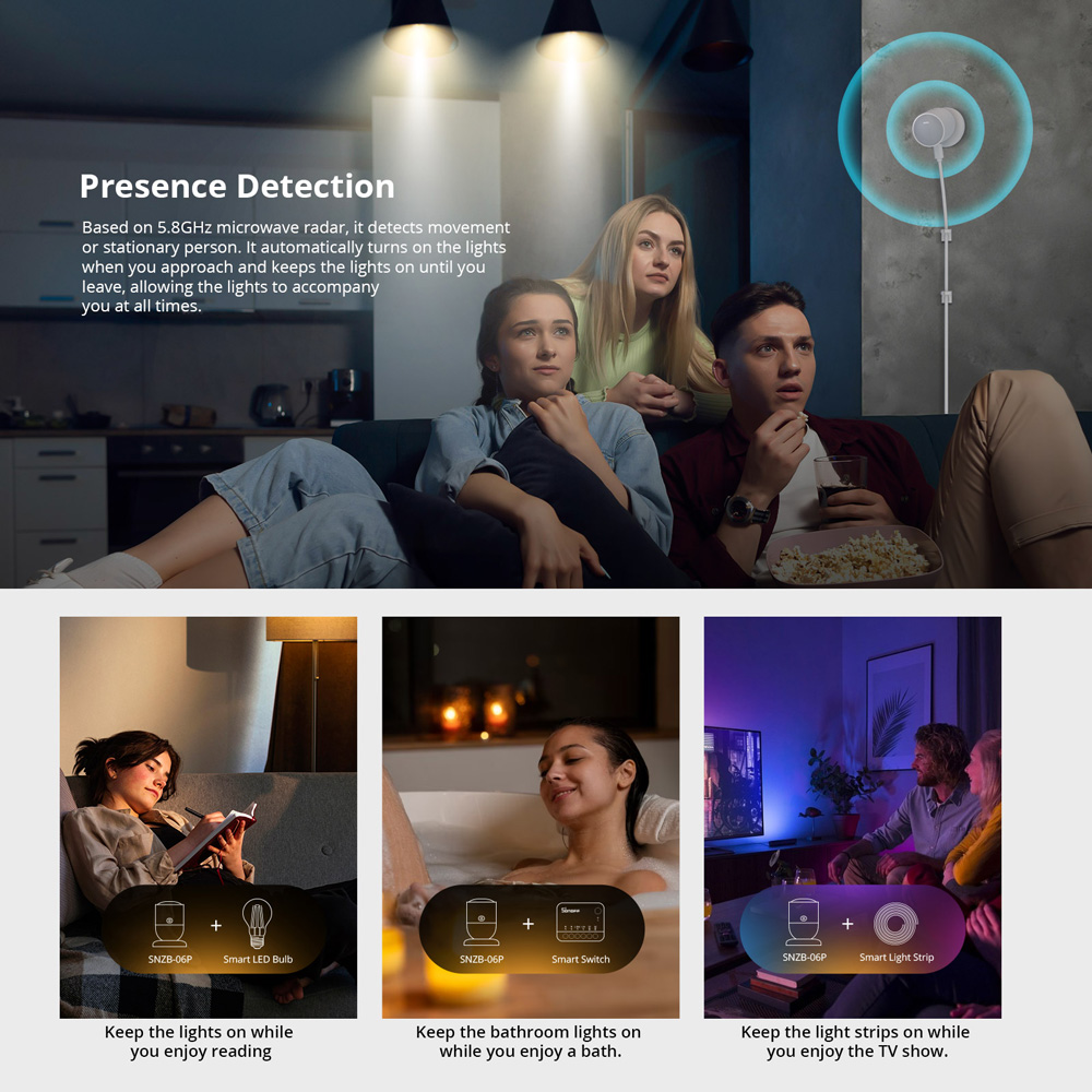 SONOFF SNZB-06P Zigbee Human P - Sonoff Basic recension och pris