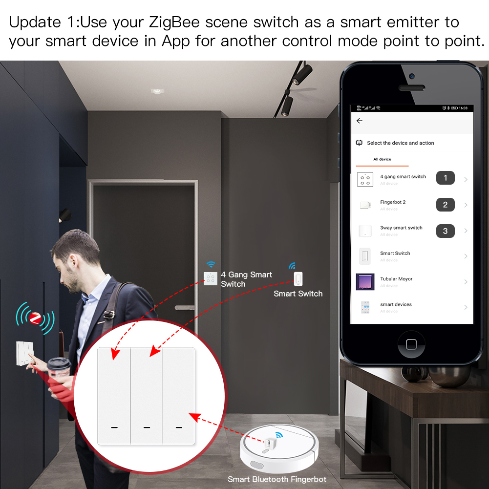 MOES Tuya ZigBee Scene Switch  - Smart Relay Tuya recension och pris