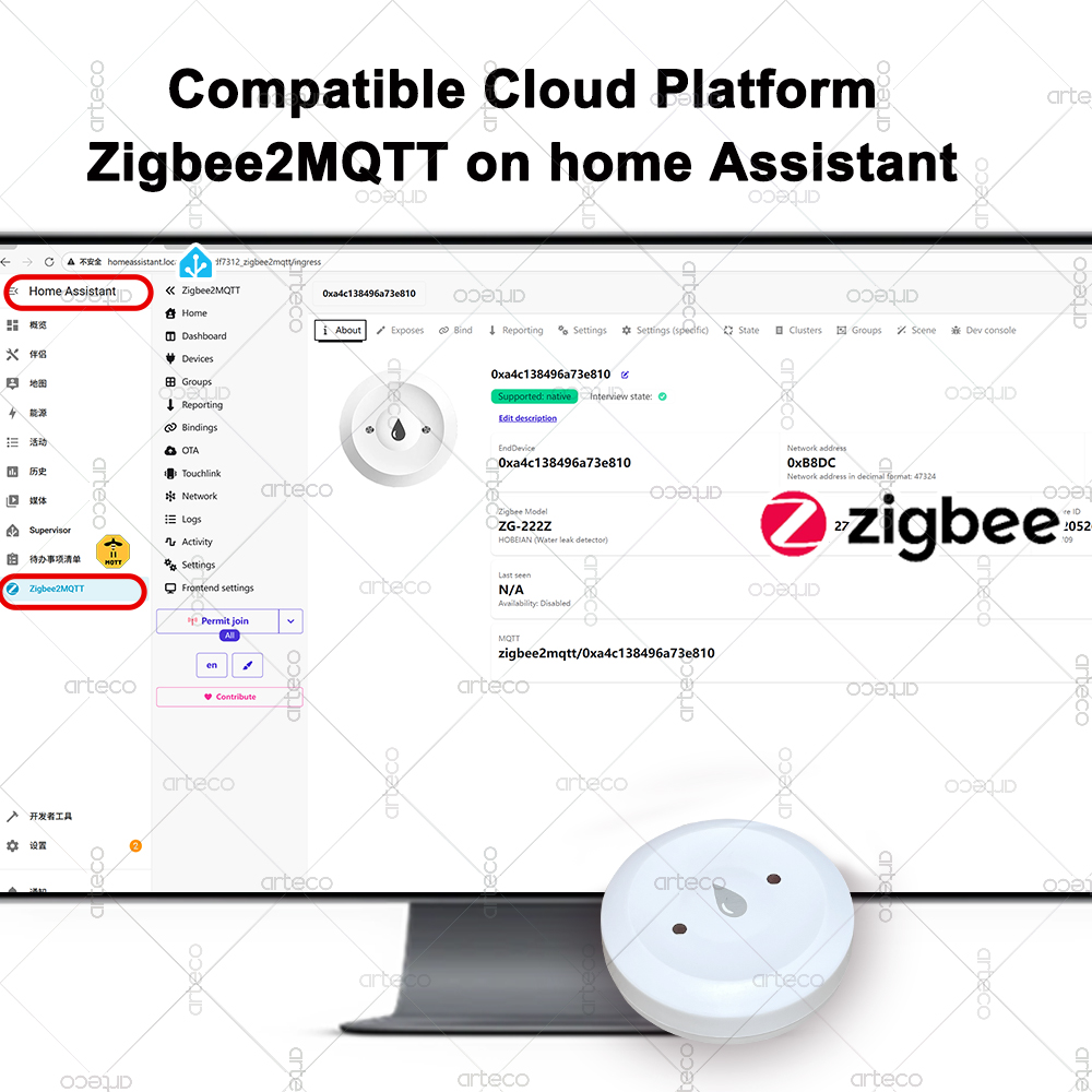 Tuya Smart Zigbee Water Sensor - Home Assistant Tuya recension och pris
