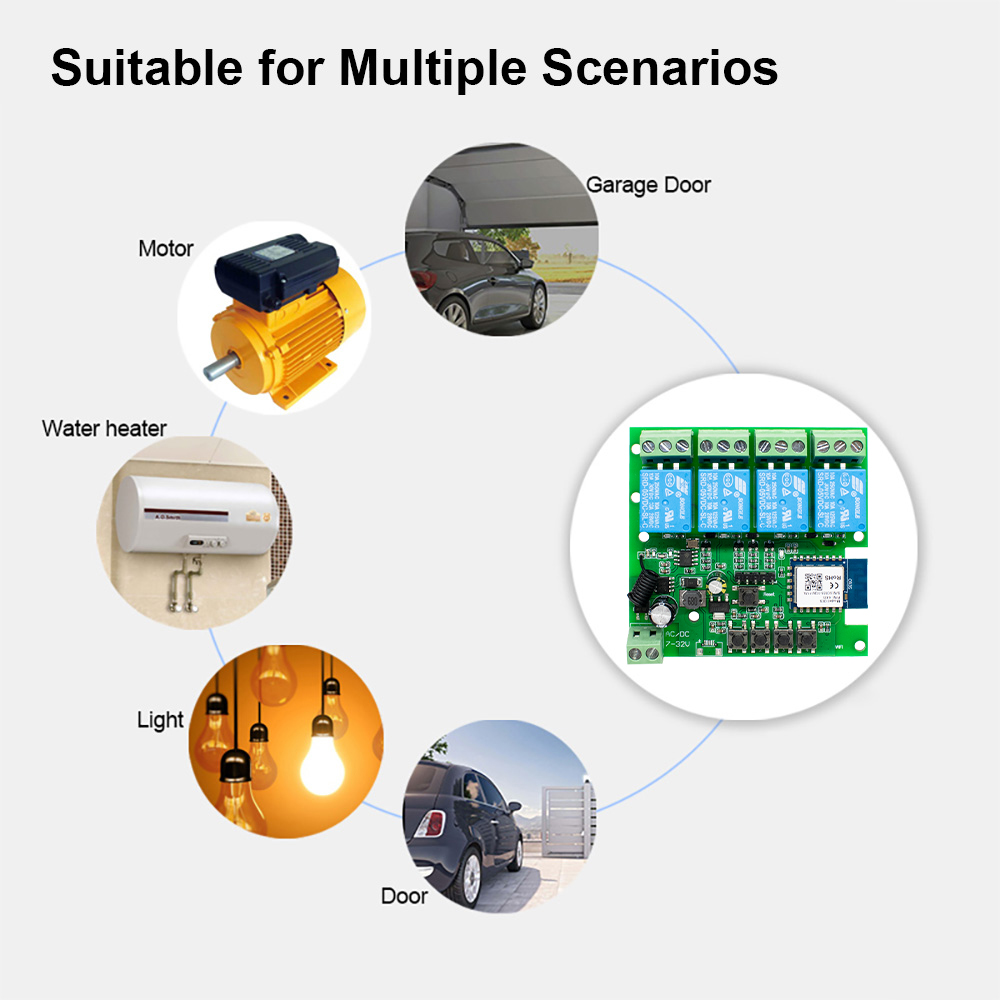 4CH Wifi Smart Relay 4 Channel - Tuya 4 Channel recension och pris