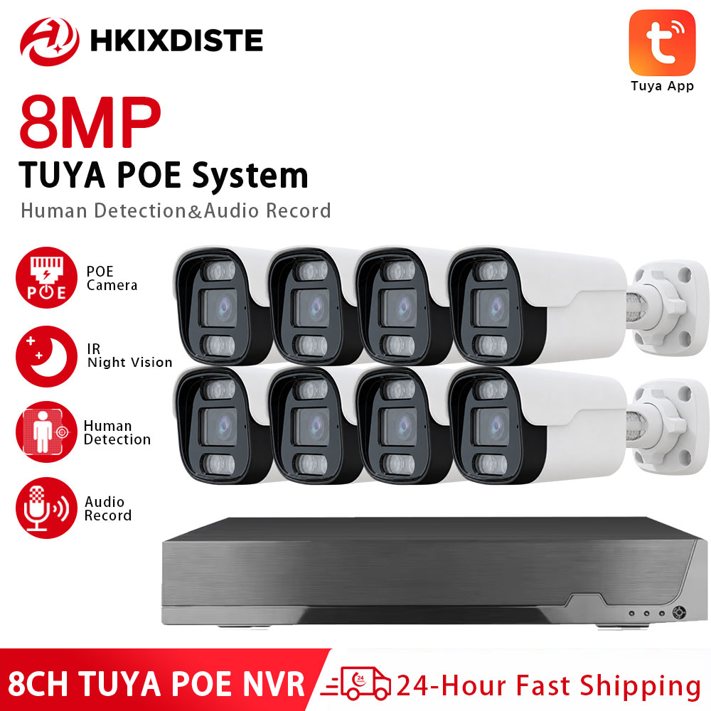 8MP 4K 8CH Tuya PoE Security C - Tuya 4 Channel recension och pris